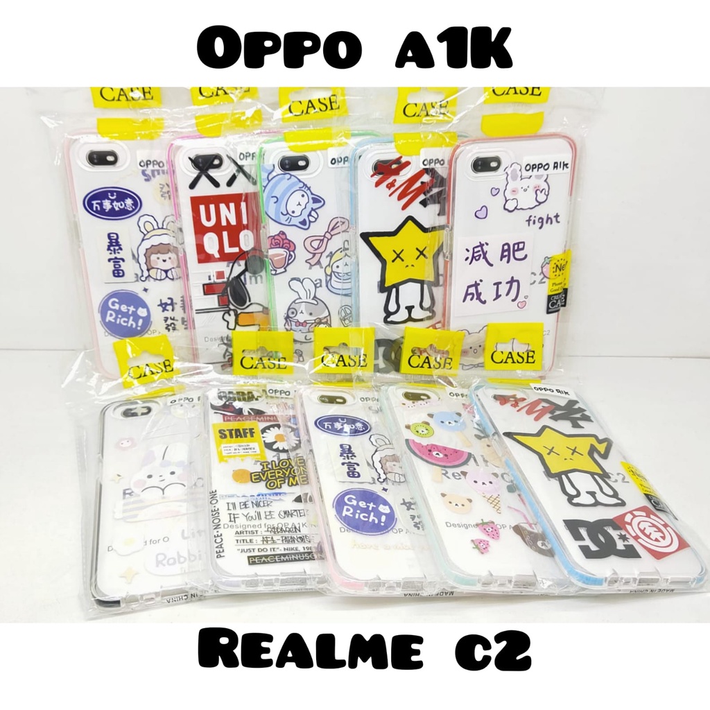 Case Aesthetic Motif List Color Oppo A16 A54 4G A55 5G A1K Realme V11 5G C2 Clear