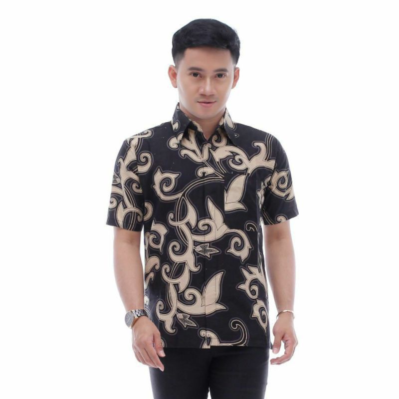 KEMEJA BATIK PRIA/BATIK PRIA/BATIK PRIA JUMBO/HEM BATIK PRIA JUMBO LENGAN PENDEK M L XL XXL 3XL 4XL 5XL