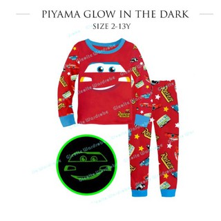  BAJU  TIDUR  ANAK  PIYAMA GW GLOW  IN THE DARK  MOTIF KARAKTER 