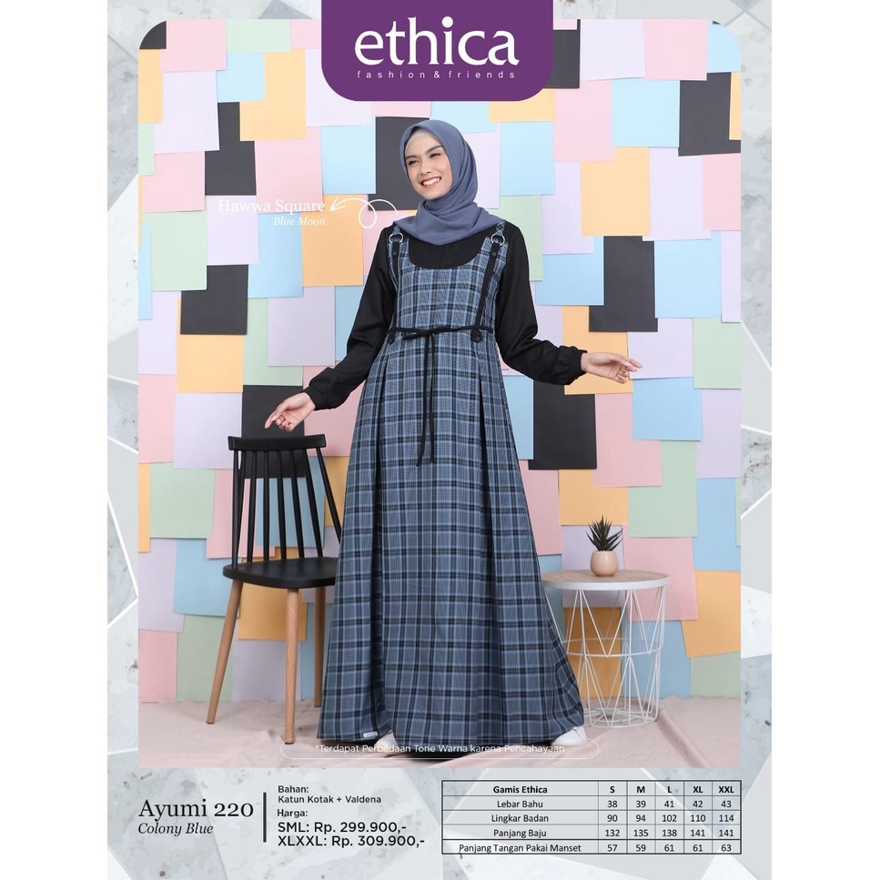 GAMIS TERBARU 2021 ETHICA AYUMI 220 COLONY BLUE
