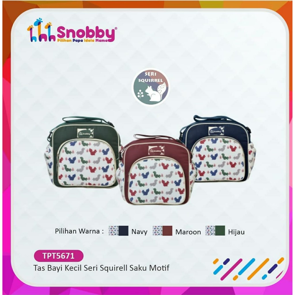 Snobby Tas Bayi Kecil Saku Motif Squirrel Series - TPT 5671