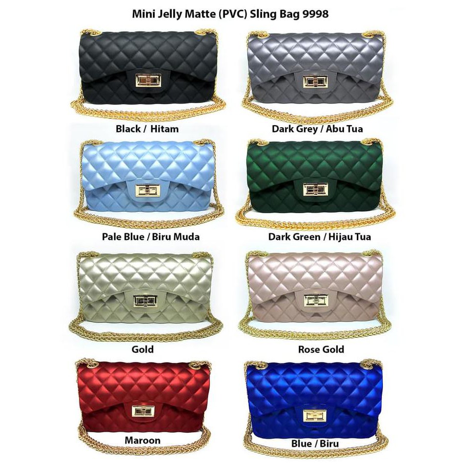 DISKON Ready Lagi JM9998 Tas  Jelly  Matte  Diamond Besar 