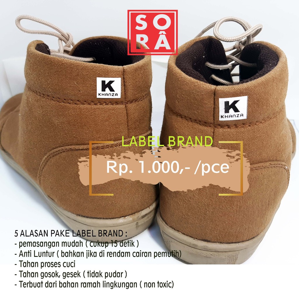 

LABEL NAMA / LABEL SEPATU/ LABEL KAIN / LABEL TAS CUSTOM (isi 20 pcs)