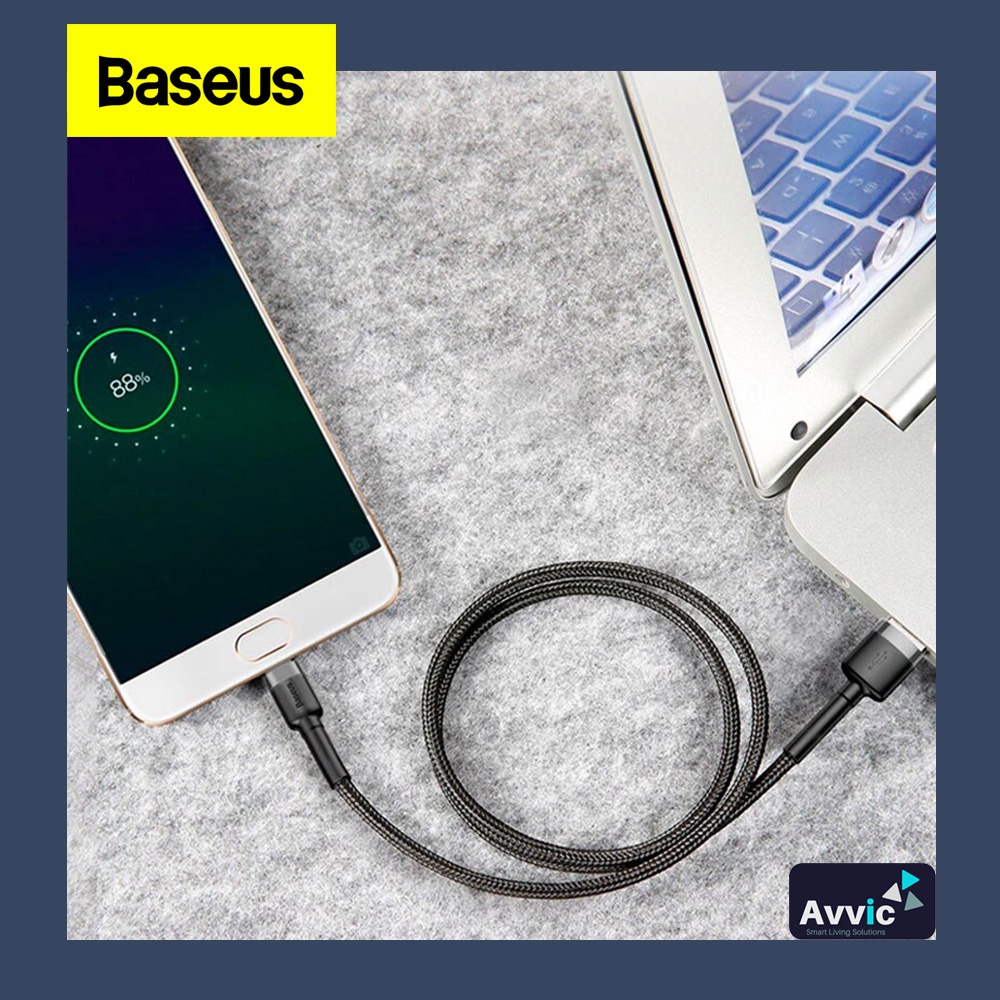 BASEUS Kabel Data USB For Micro Fast Charge Cafule Cable Charger 2.4A 1m