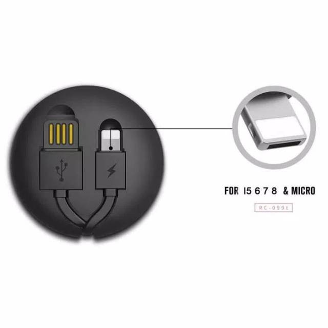 Remax RC-099T cutebaby 2in1 cable kabel charger Micro usb lightning original