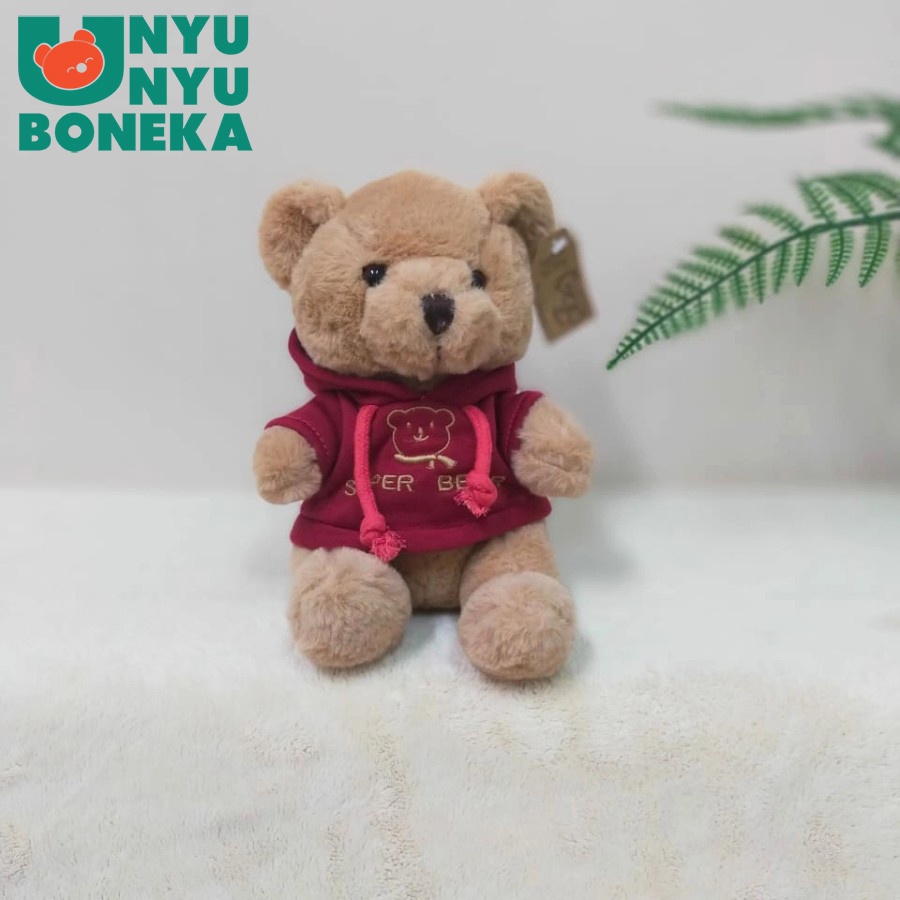 Boneka Teddy Bear Kaos Hoddy Size 8&quot;/21cm/hadiah/valentine/animal