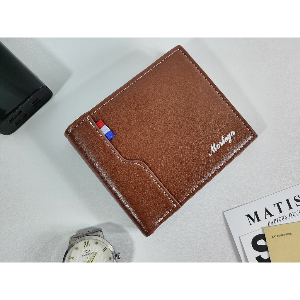 Dompet Pria Lipat Mortega Kulit Sintetis - Leather Wallet Mortega - Dompet Cowok