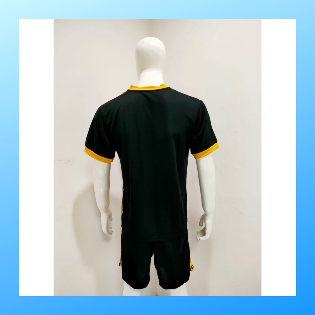 jersey futsal pria kaos sepak bola baju dan celana setelan wanita dewasa t-shirt outfit seragam jarsey kostum olahraga pakaian apparel print sport jersy soccer casual jersi suit AD168 gold