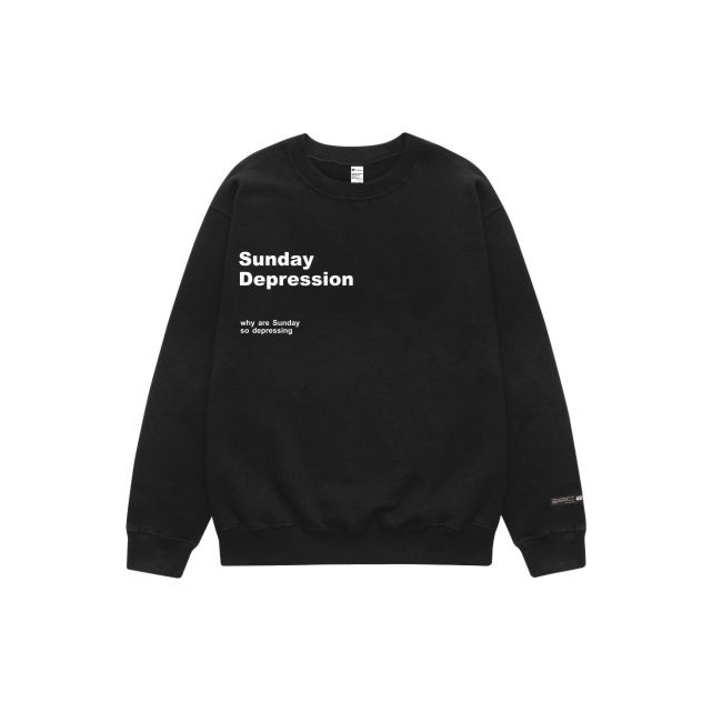 Kasetrusak Crewneck Sunday Depression Black