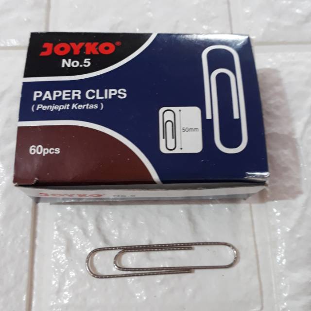 

1 kotak kecil = 60 buah! Paper clips no.5/paper clips/paper clip no 5/penjepit kertas
