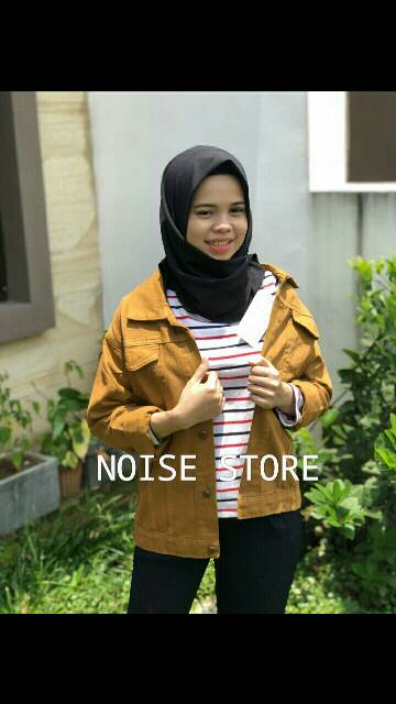 Jaket Jeans Oversize Abu Mustard Putih Soft Pink Merah