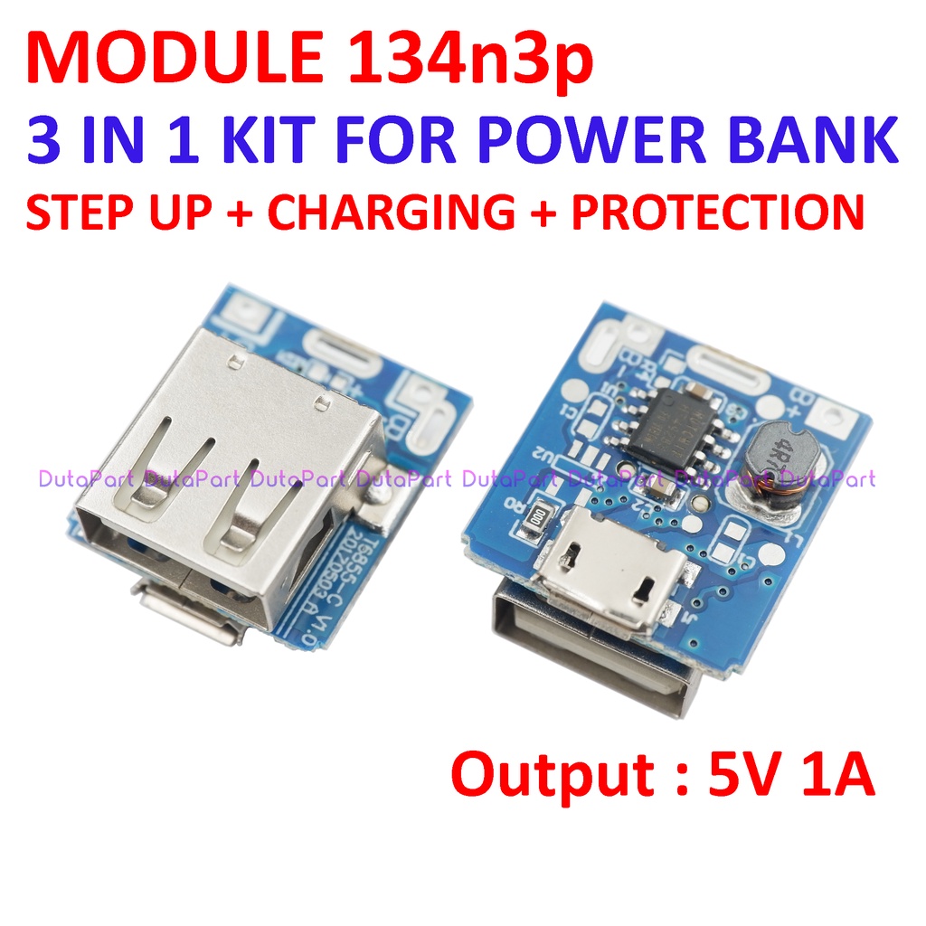 Module 3IN1 Step Up Plus Charging Plus Protection Kit For Power Bank Output 5V 1A