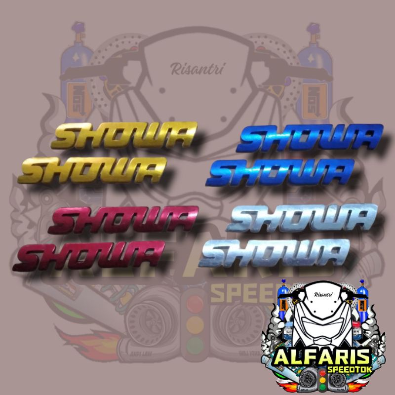 LOGO EMBLEM SHOWA TEBAL 3ML 1SET SEPASANG ALMUNIUM CNC EMBLEM LOGO SHOWA BOTTOM SHOCK SHOWA EMBLEM BOTTOM EMBLEM SHOCK SHOWA TEBAL 3ML ALMUNIUM CNC 1 SET SEPASANG