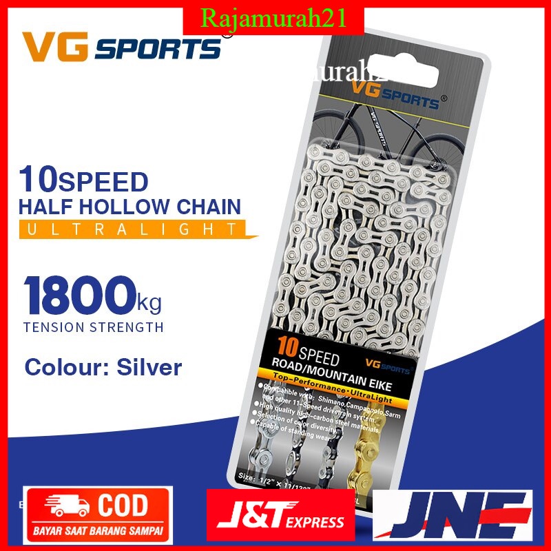 VG Sports Rantai Sepeda Bicycle Chain Half Hollow 8/9/10 Speed for Mountain Road Bike