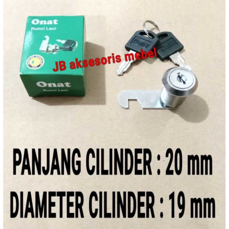 Kunci camlock 20 mm merk Onat / Kunci loker cantol gait kait 2 cm Onat
