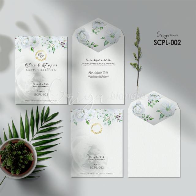 Undangan Pernikahan Amplop Simpel SCPL 02 FREE PLASTIK OPP
