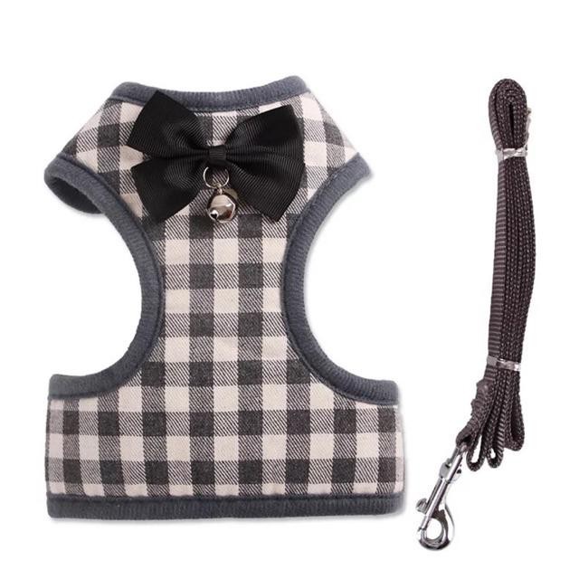 Harness Bow Tie dengan Tali Untuk Anjing dan Kucing