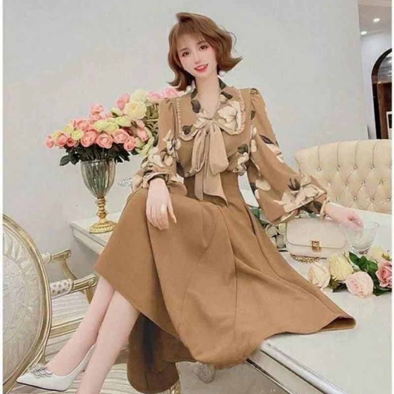 MDLV ~ 6846# graziana tie neck shirt Atasan Blouse Korea Import