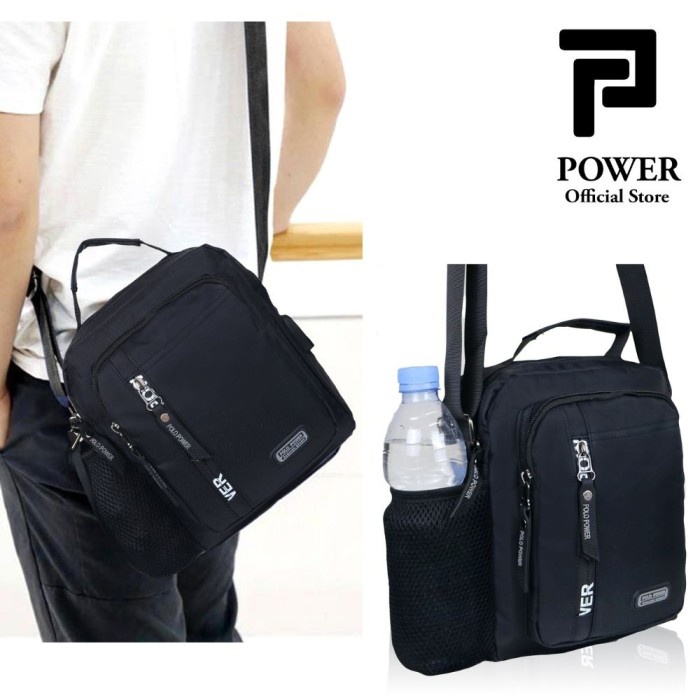 Ready Stok Polo Power 007L Sling bag Import Tas Selempang Pria Tas Polo Original - Hitam Tas slempan