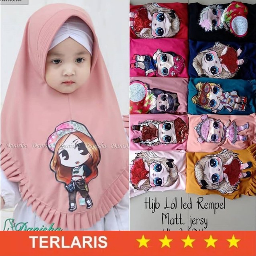 Alny Hijab - Hijab Anak Led Bisa Nyala Rempel Kids Led Jersay Airis Hijab Kids