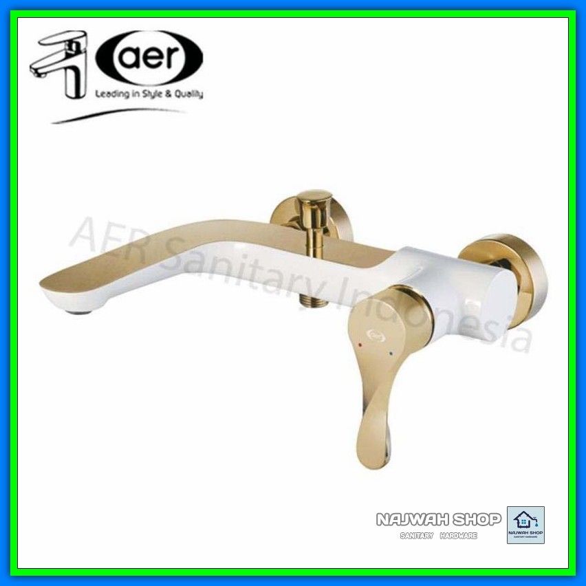 Kran Bathtub Panas Dingin AER SAH BR1 Kran Mixer Bathtub Shower Gold Bisa Pakai Bathub & Handshower