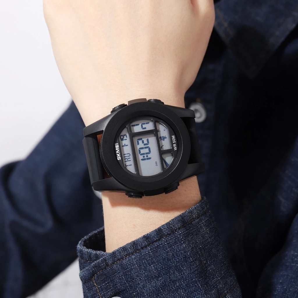 SKMEI 1906 Jam Tangan Pria Wanita Digital Chronograph Sport Watch Anti Air Tali Rubber WATCHKITE WKOS