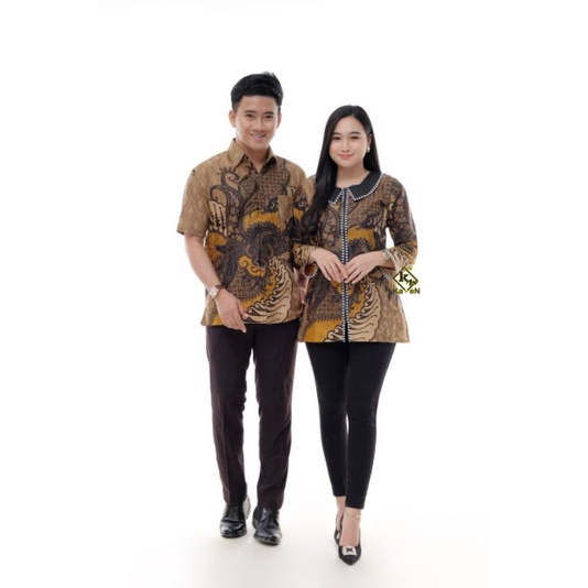 Batik Couple Modern Baju Batik Wanita Lengan Panjang Atasan Batik Kerja Wanita Blouse Batik Tunik Batik Kantor Seragam Batik M L XL XXL