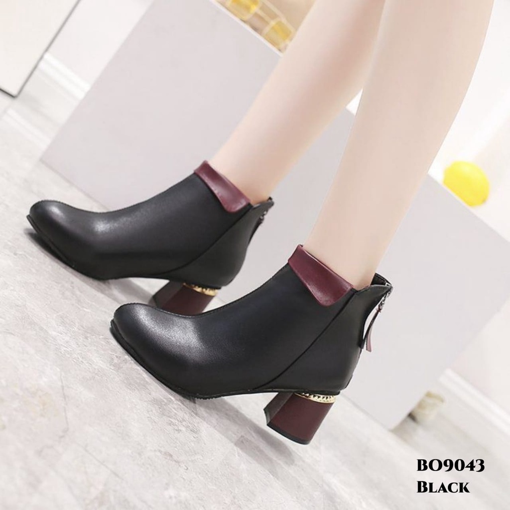 RESTOCK WYN SEPATU BOOTS FLAT KOREA BAHAN PU BO9043