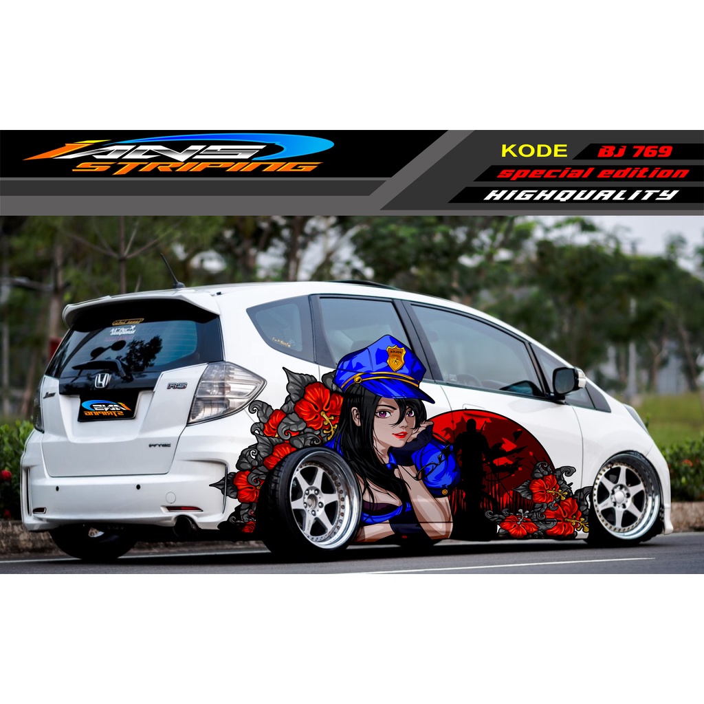 DECAL STICKER MOBIL HONDA BRIO AGYA JAZZ AVANZA YARIS / DECAL STICKER MOBIL JAZZ / STIKER MOBIL