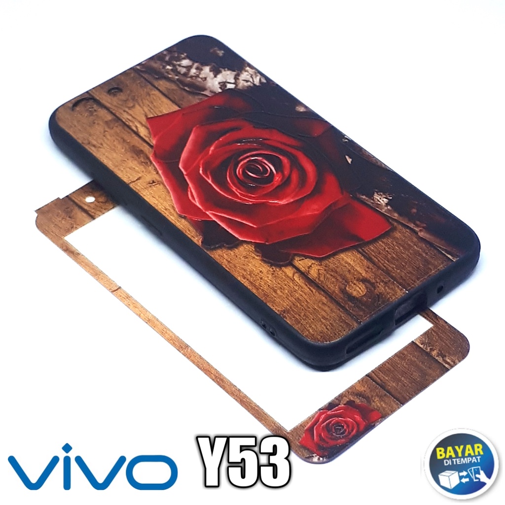 Softcase + Tempered Glass Motif Bunga For Vivo Y53