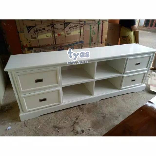 bufet tv minimalis duco putih,mebel jepara,furniture