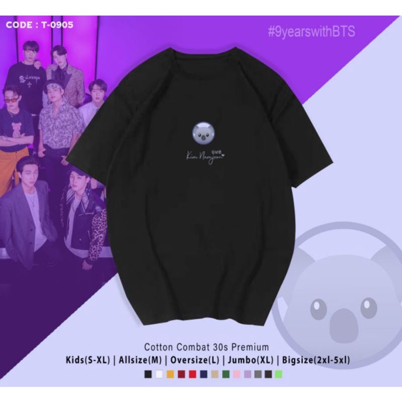 KAOS 9YEARSWITHBTS/KAOS BTS TERBARU EMOT BT21