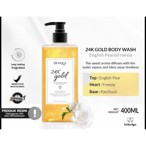 [ORI] Bioaqua 24K Gold Sabun Mandi Kecantikan Perawatan Kulit Halus &amp; Kencang - BPOM 400ml