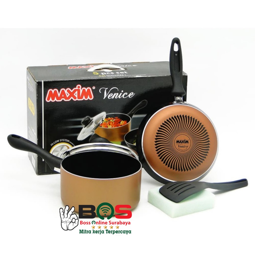 Panci Teflon Maxim Venice Panci Set Wajan 5 Pcs Maxim Venice