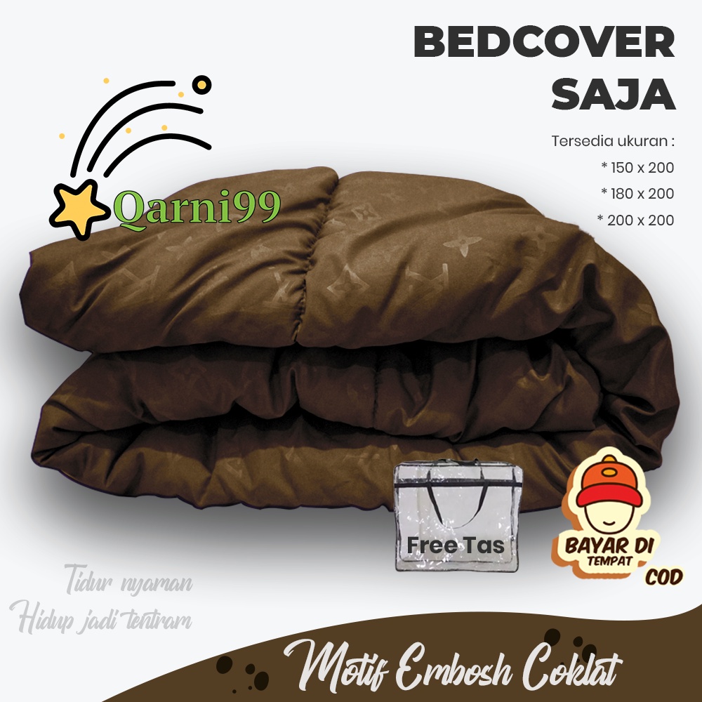 Badcover Saja Polos Embos Tanpa Sprei Ukuran Single 120x220