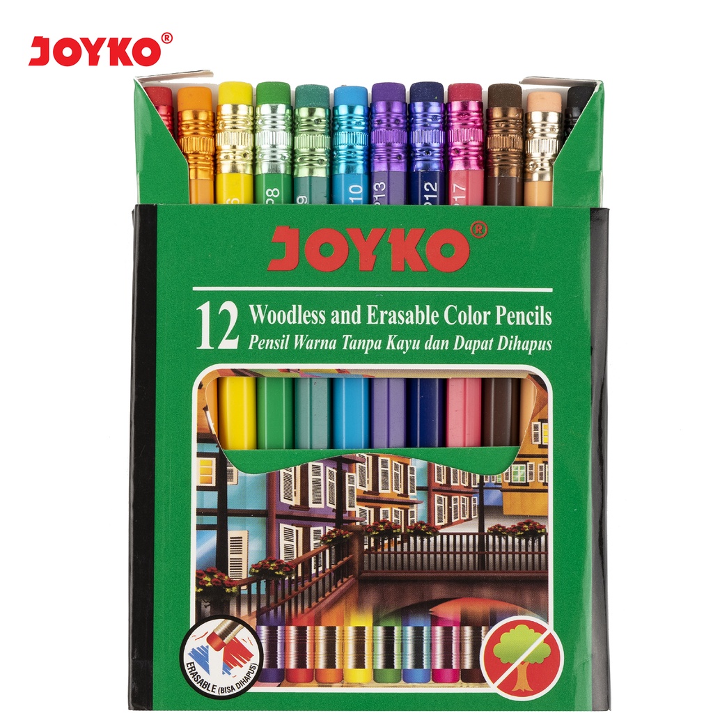 

Pensil Warna Joyko 12 Warna DAPAT DIHAPUS CP-120 Erasable Color Pencils