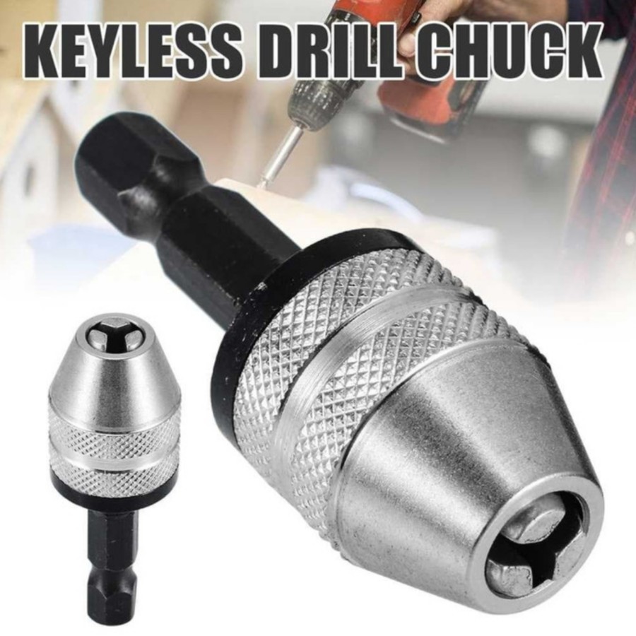 Kepala Bor Keyless Mini Drill Chuck Bit Quick Change 1/4 Hex Bit adapter converter 0.3mm - 0.65mm