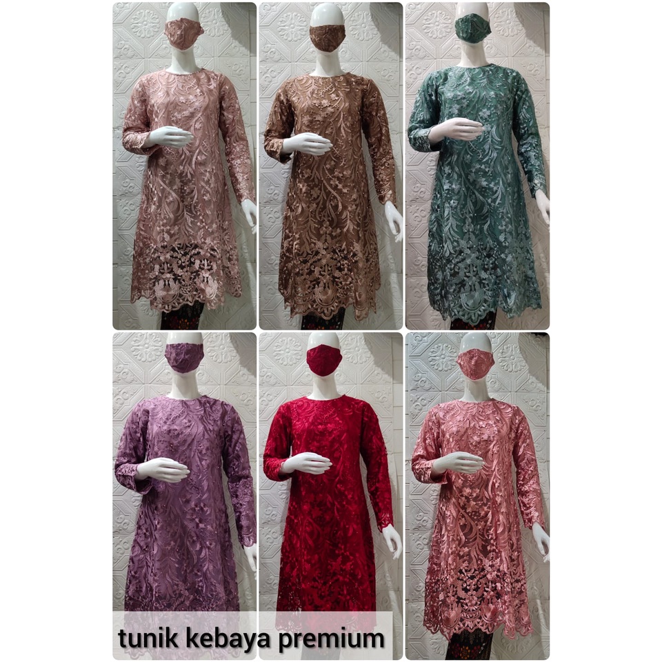 KEBAYA TUNIK TILE MUTIARA PREMIUM FREE MASKER