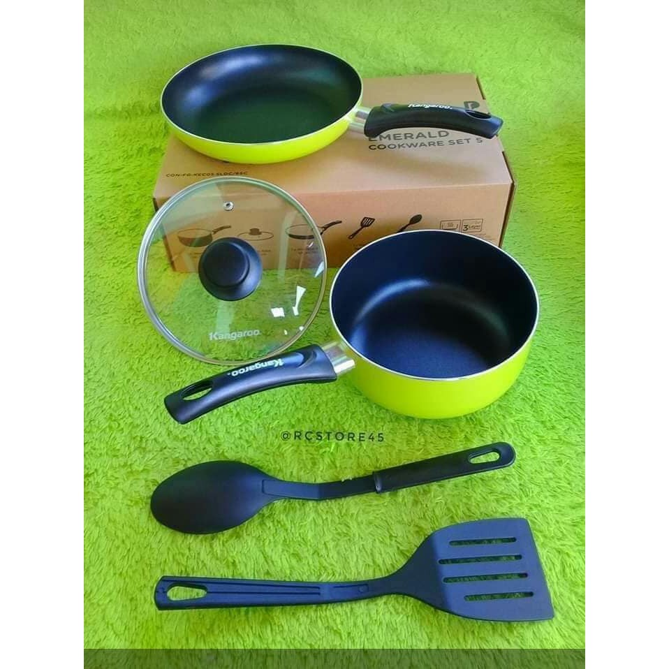 [BISA COD] BEST SELLER Panci set ekonomis warna hijau Kangaroo emerald dusdusan