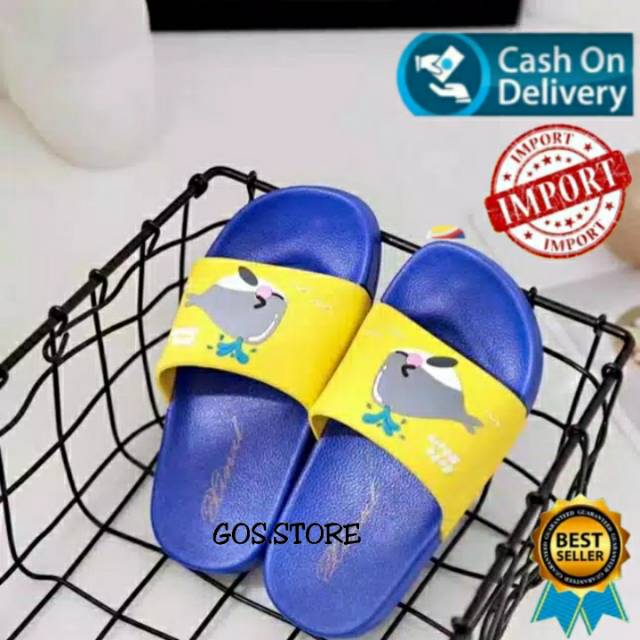 SANDAL SHARK Sandal selop karet lucu anak, Sandal anak motif