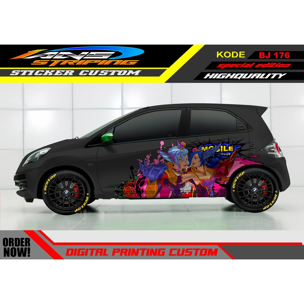 STRIPING STICKER MOBIL BRIO / STICKER HONDA JAZZ / STICKER DECAL MOBIL JAZZ / DECAL STICKER MOBIL