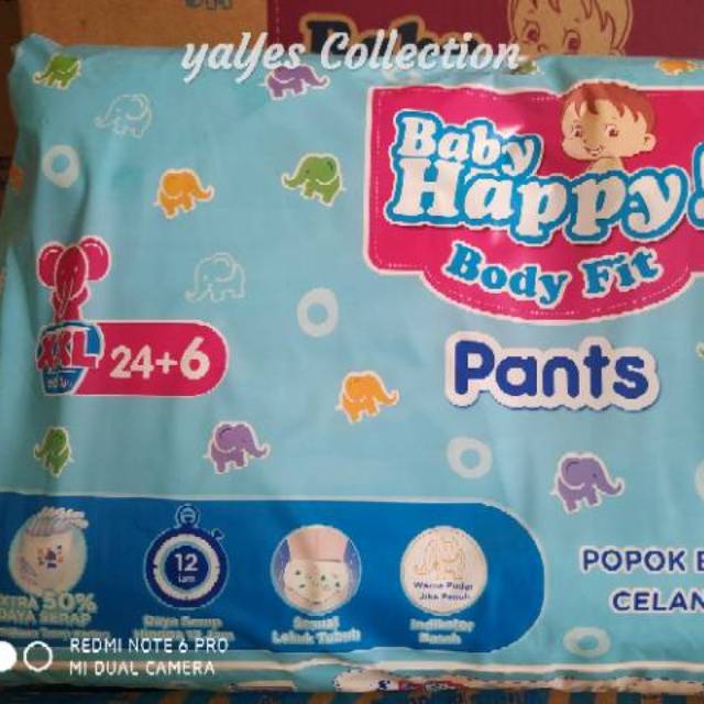 Baru BabyHappy XXL 24 pempers sekali pakai popok bayi berkualitas bagus nyaman baby happy