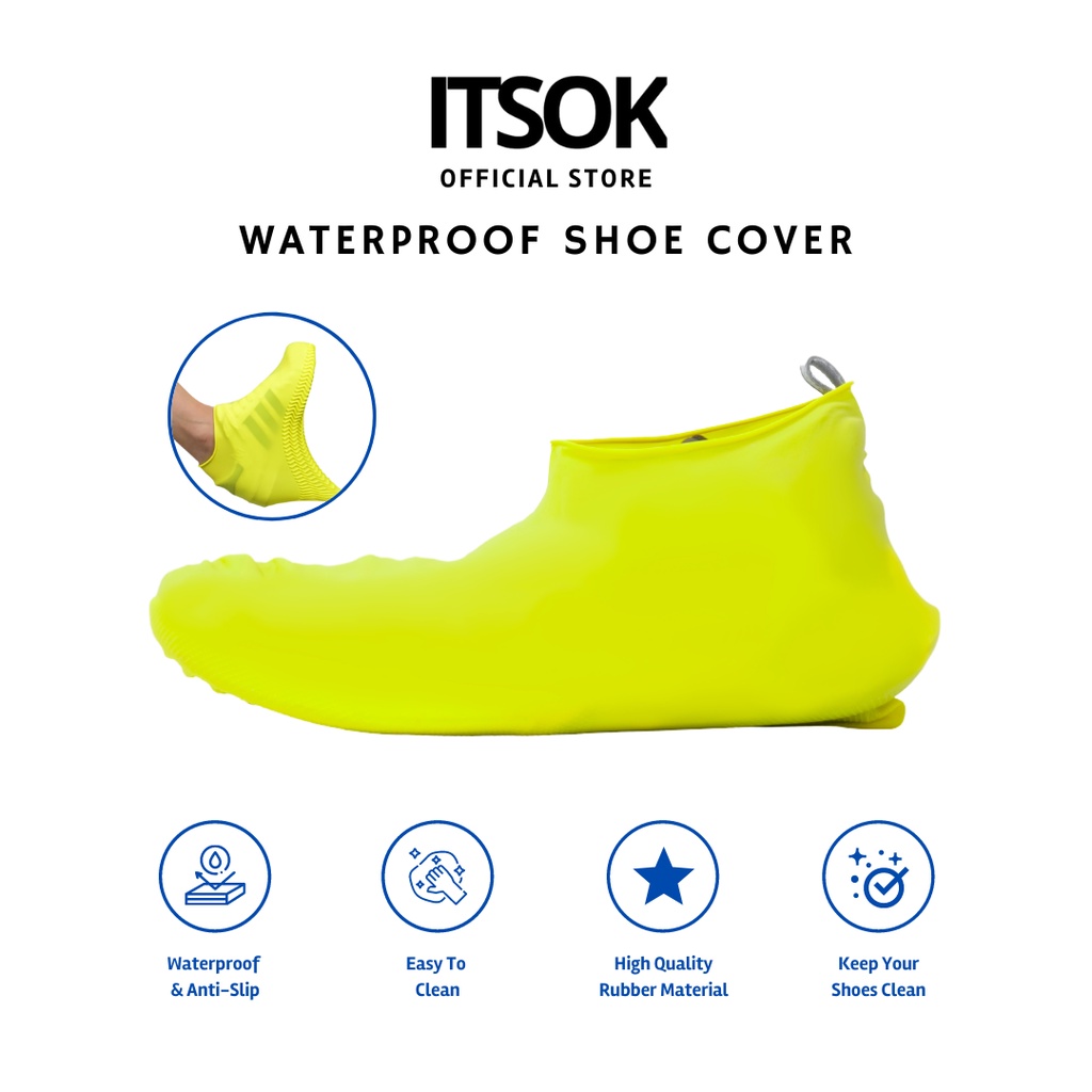 ITSOK Cover Shoes / Sarung Sepatu Karet / Pelindung Sepatu Anti Air Hujan Funcover /Bisa di Cuci