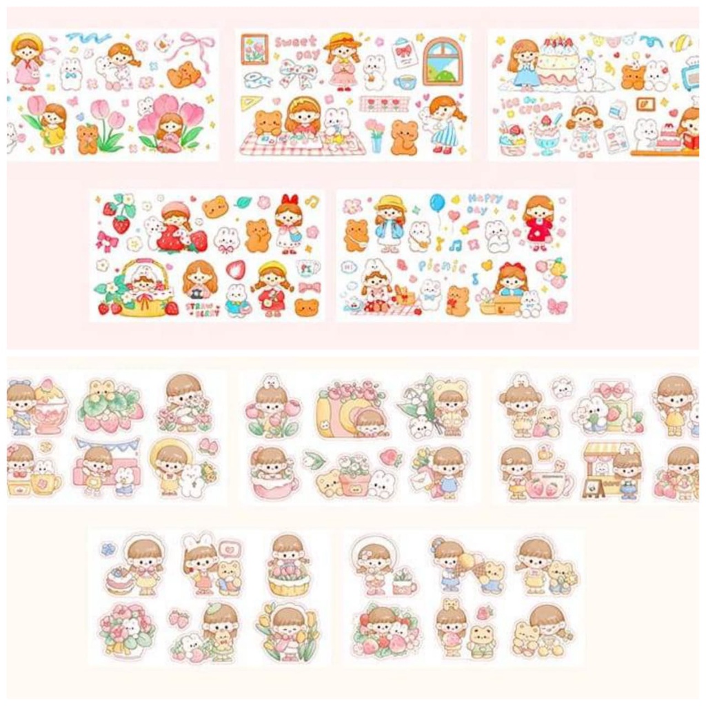 

1LEMBAR REPACK RANDOM STIKER WASHI GAMBAR KARTUN CUTE GIRL