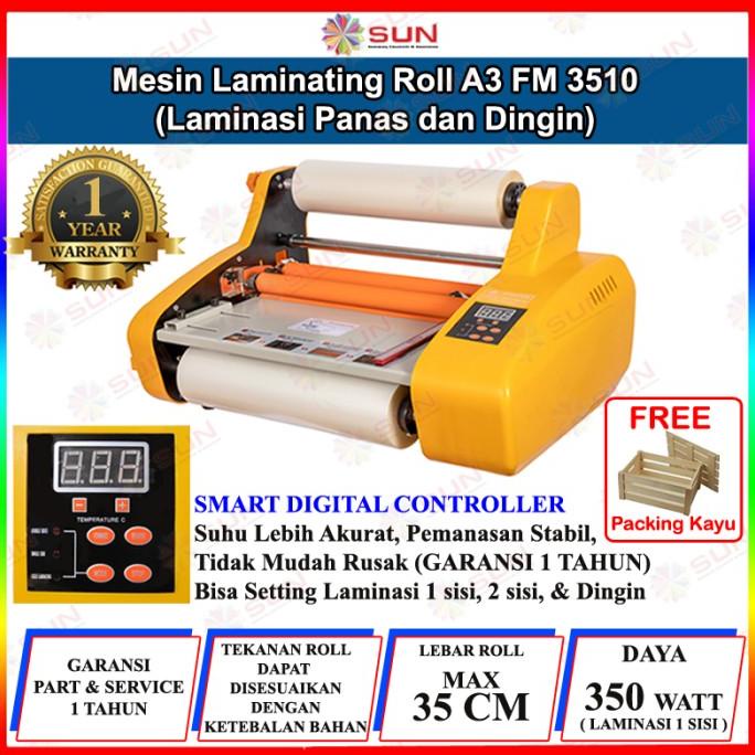 

Mesin Laminasi Roll A3 - Hot Roll Laminator Machine FM 3510