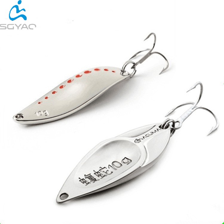 SYFishing 1Pcs Metal Sequin Fishing Lure Spoon Umpan Pancing 7.5g/10g Swimbait Ikan Bass Bait Wobbler Sinking Tackle