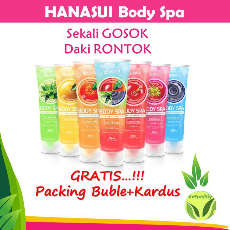 ❤ defreshly ❤ HANASUI | body spa hanasui - Gel Collagen - Peeling Gel - Scrub Penghilang Daki (BPOM)