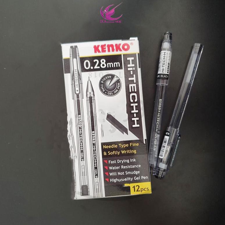 

[KODE V343] Pulpen Bolpen Hi-Tech Kenko 0.28mm Hitam, Biru