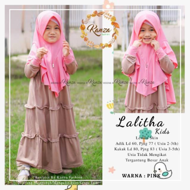 Baju muslim gamis anak couple kakak adik Ori Kannza