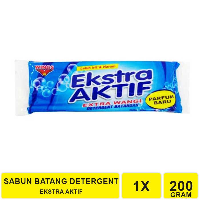 WINGS EXTRA AKTIF EXTRA WANGI 200 GRAM SABUN DETERGENT BATANGAN SABUN CUCI